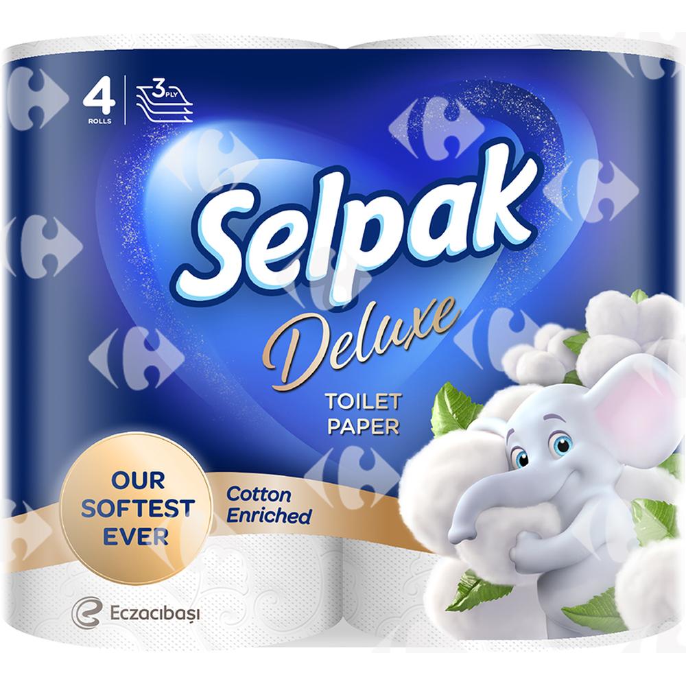 [632262] Papier Hygiénique 4 Plis Deluxe Selpak 4 rouleaux.