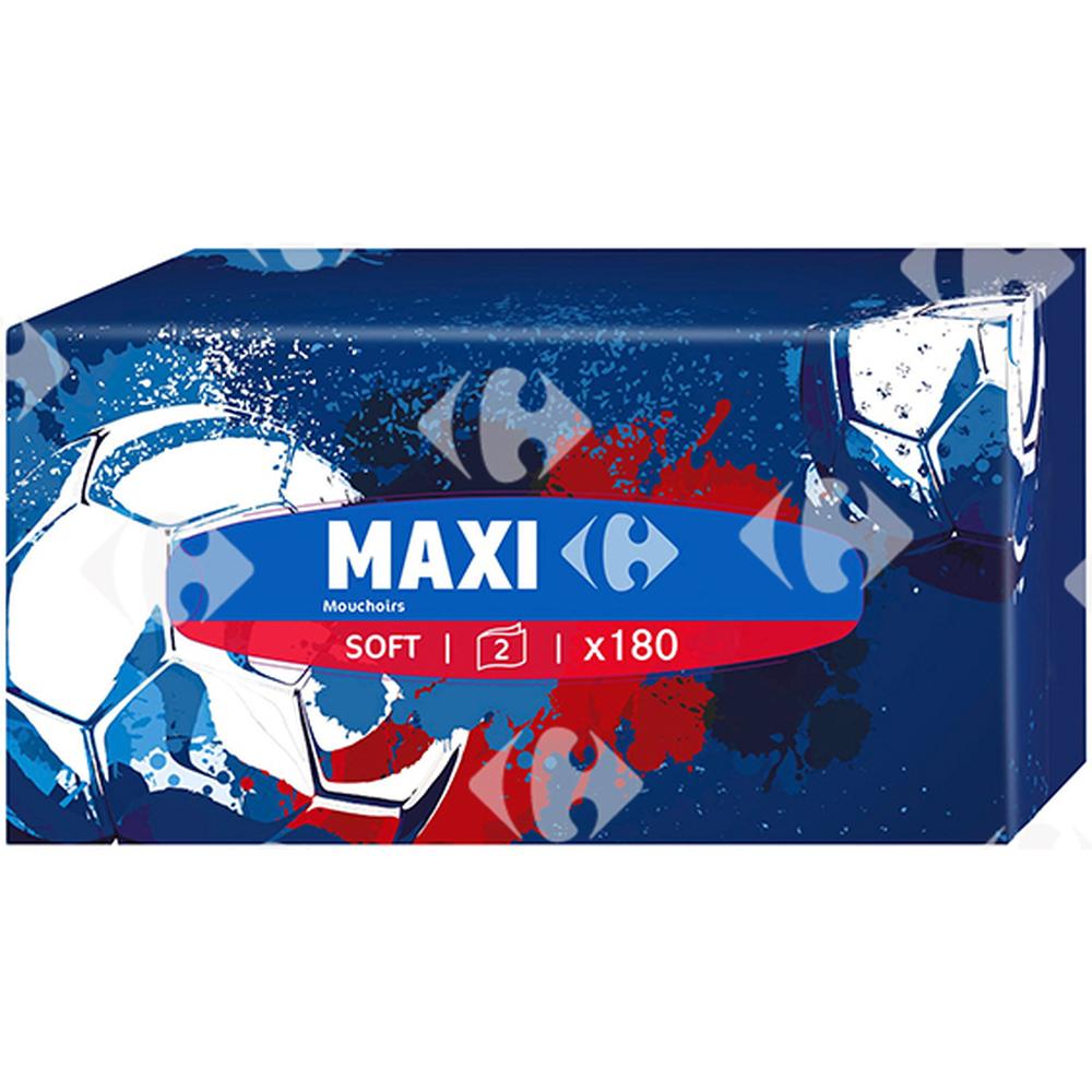 [640561] Boîte Mouchoir Maxi 2 Plis Carrefour 180 unités.