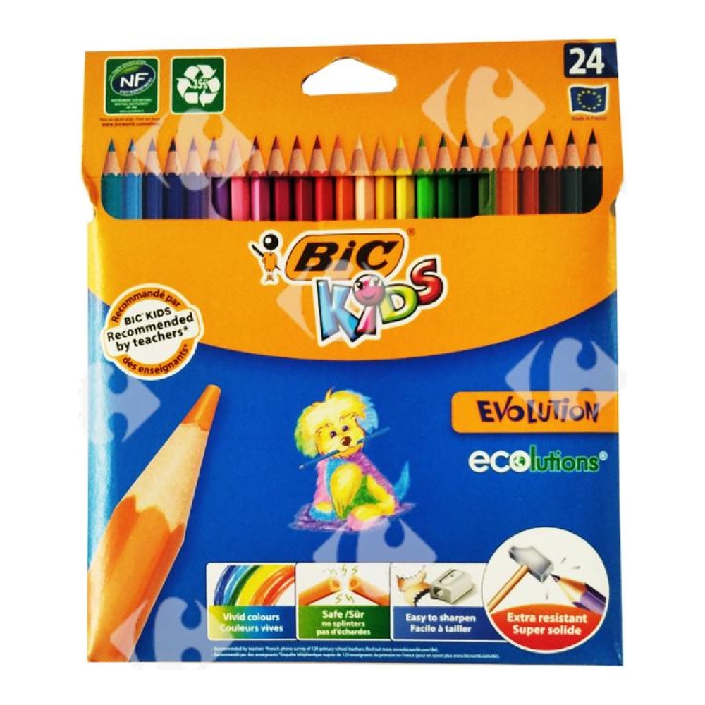 Crayon de Couleur Evolution Bic 24 unités