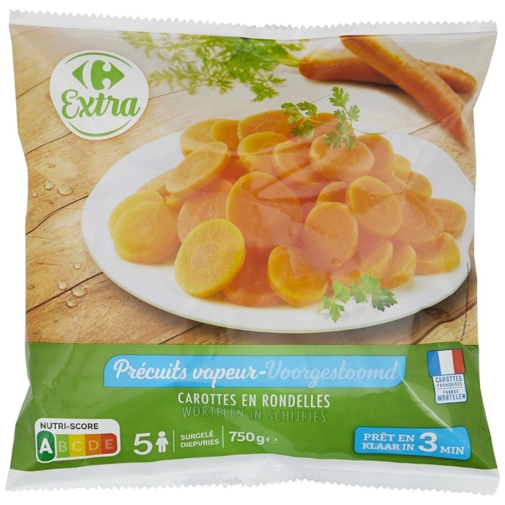 [707061] Carottes en Rondelles Vapeur Carrefour Extra 750 g