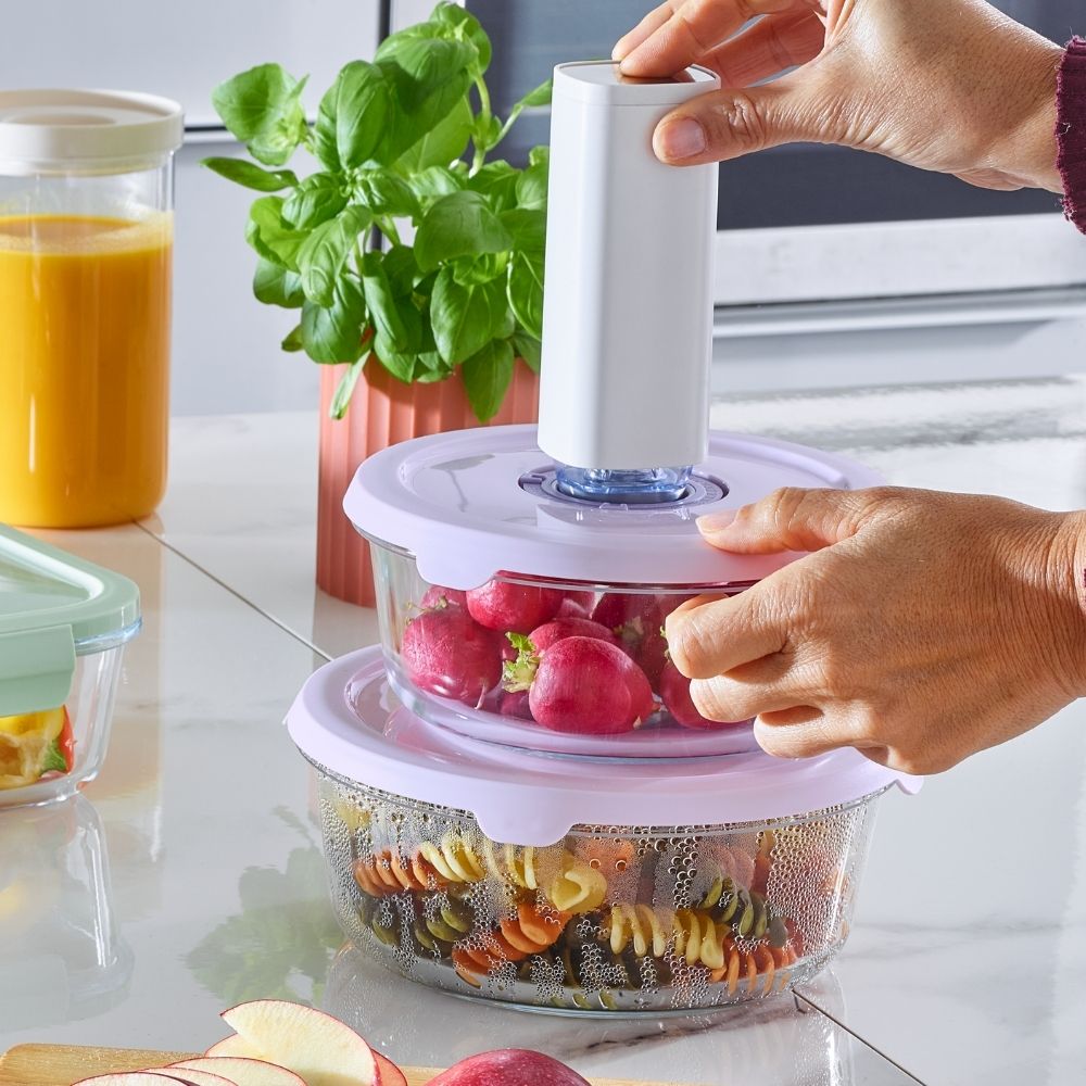 [731256] Boîte Hermétique Ronde en Verre Sous Vide Kasa 1,4L