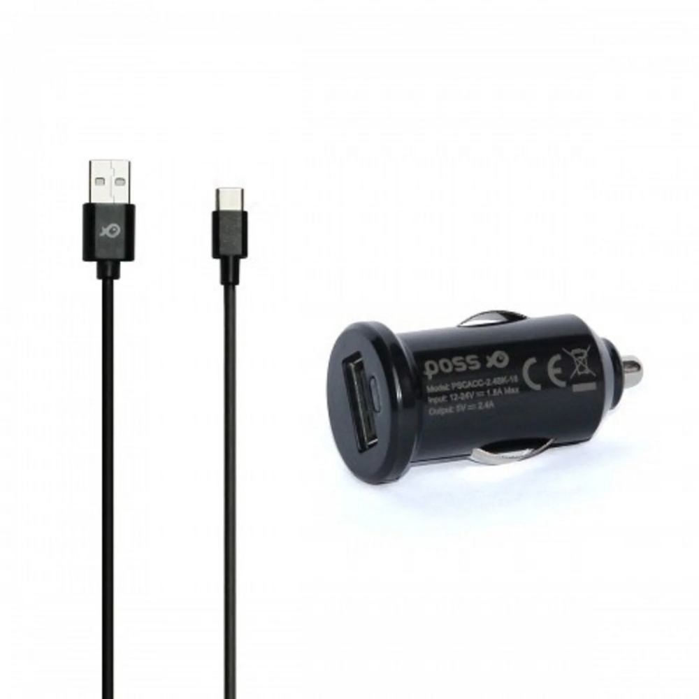 [642082] Chargeur allume-cigare USB-A 6W et câble micro USB Noir