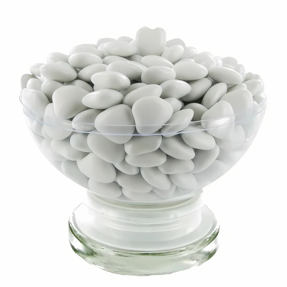 [542661] Dragées Coeur Chocolat Blanc 200g