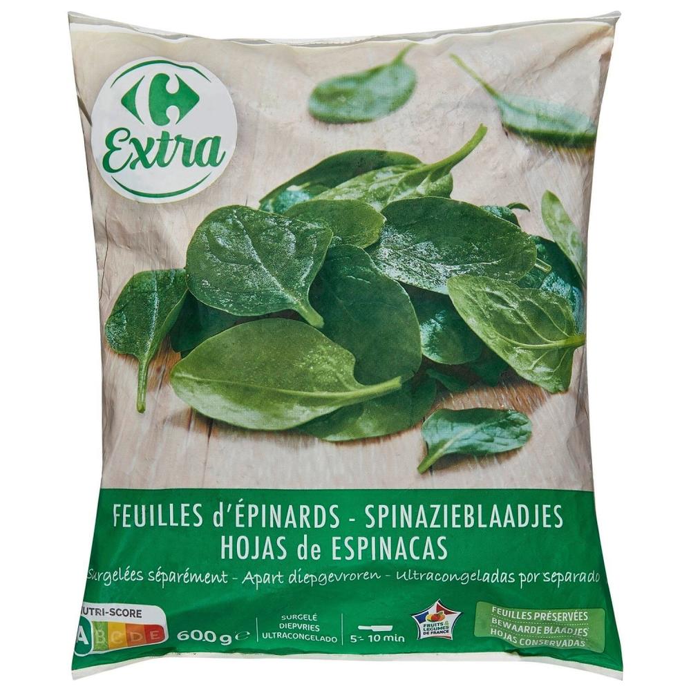 [707063] Épinards en Feuilles Surgelés Carrefour Extra 600g
