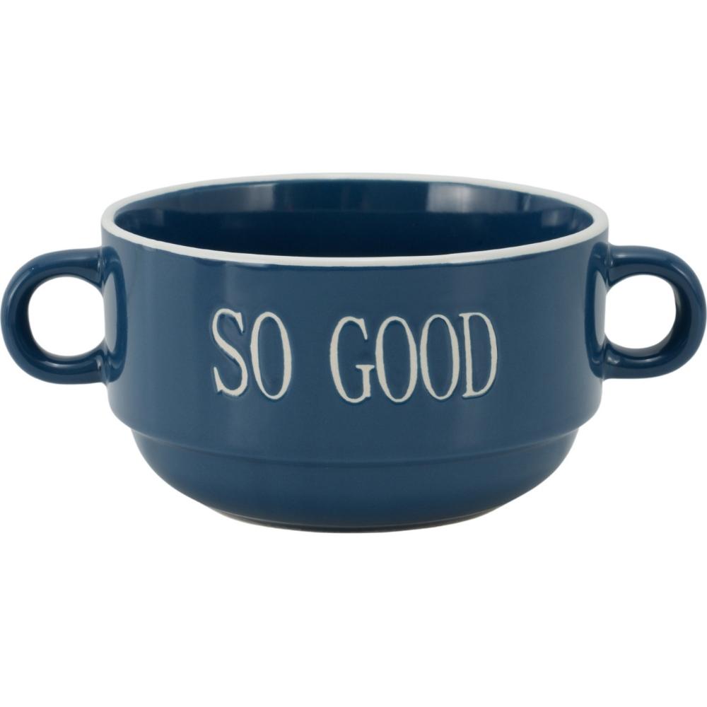 [722442] Bol Porcelaine Bleu "So Good" avec Manche Kasa 14 cm