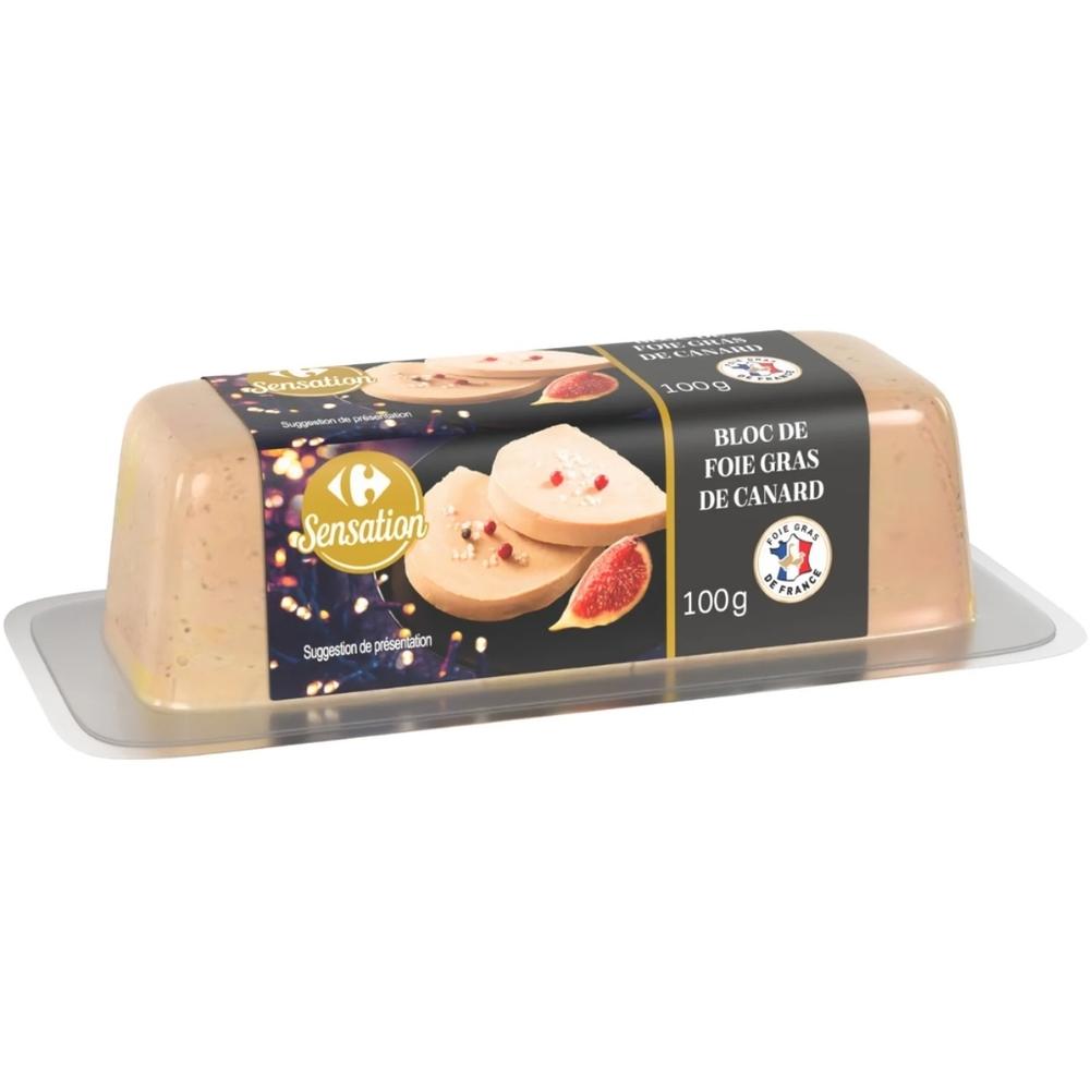 [722715] Bloc Foie Gras de Canard Barquette Carrefour Sensation 100g