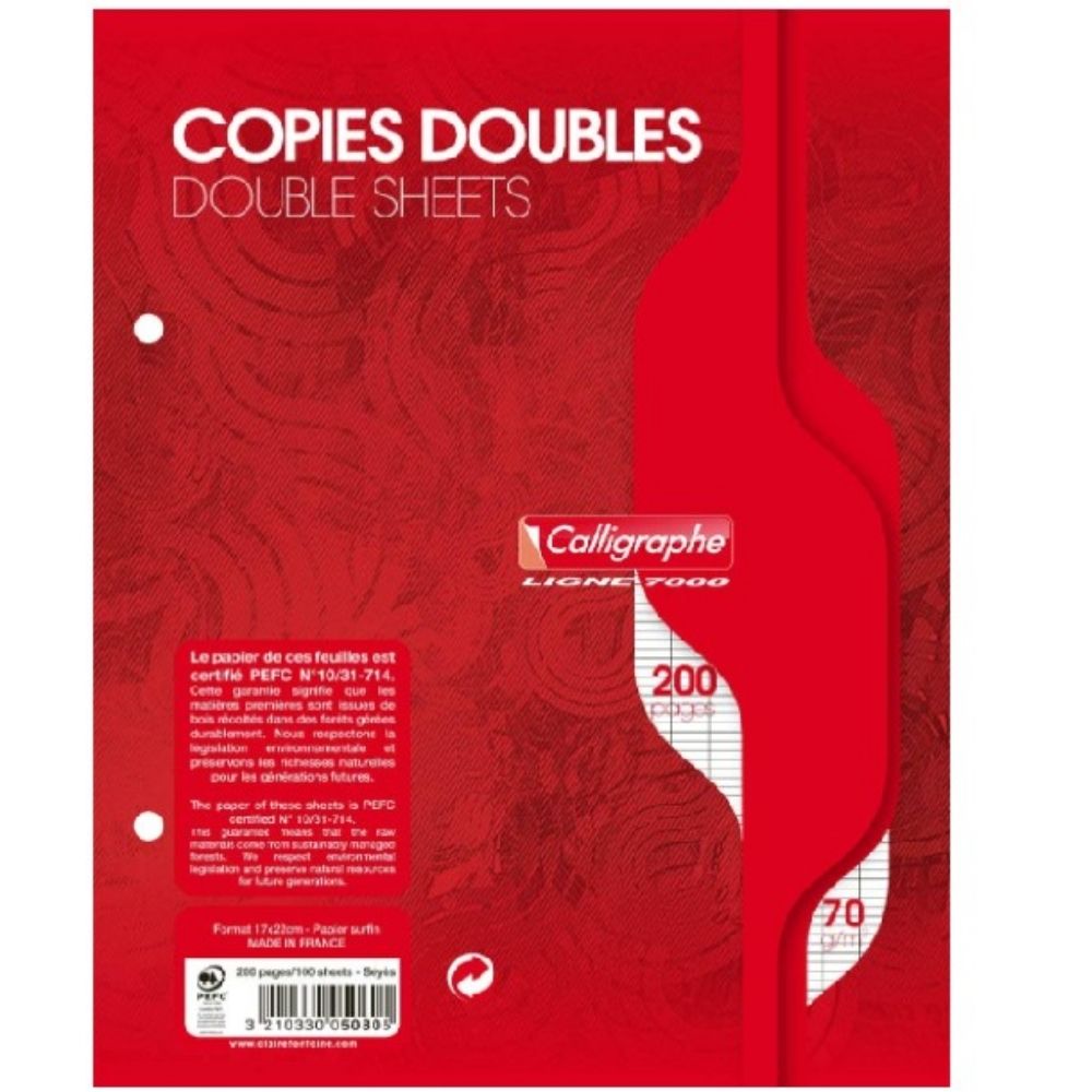 50 Copies Doubles 200 pagess 70g 17x22cm