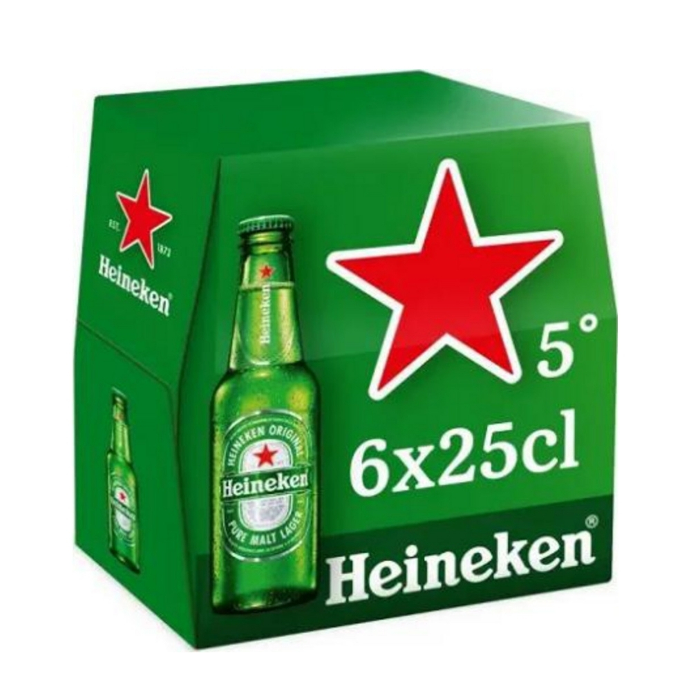 [736770] Pack 6x Bière Heineken - 25cl