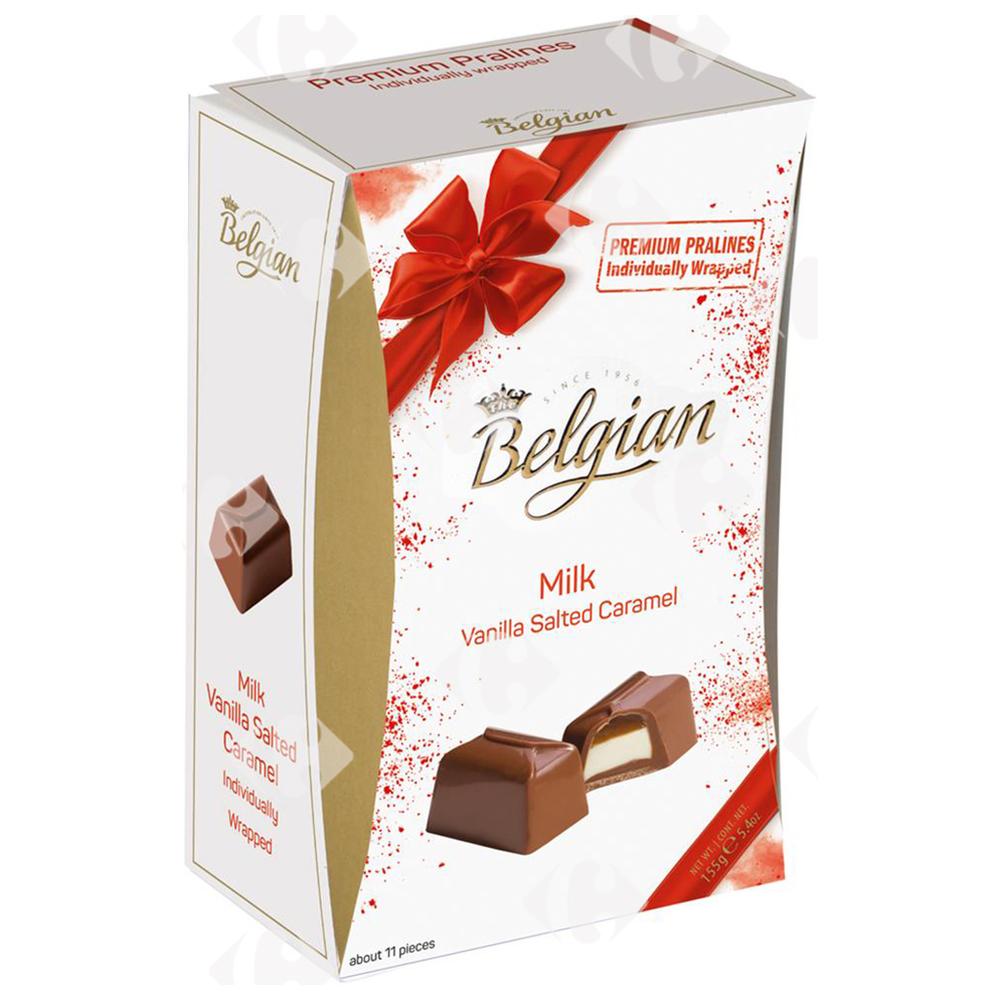 Boite Pralines Lait Vanille Caramel The Belgian 155g