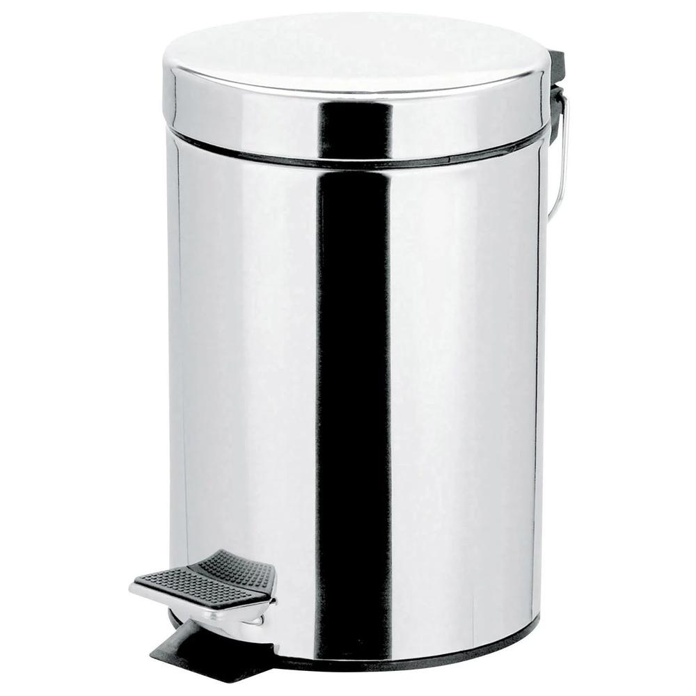 [161813] Poubelle pour Salle de Bain en Metal Chrome.