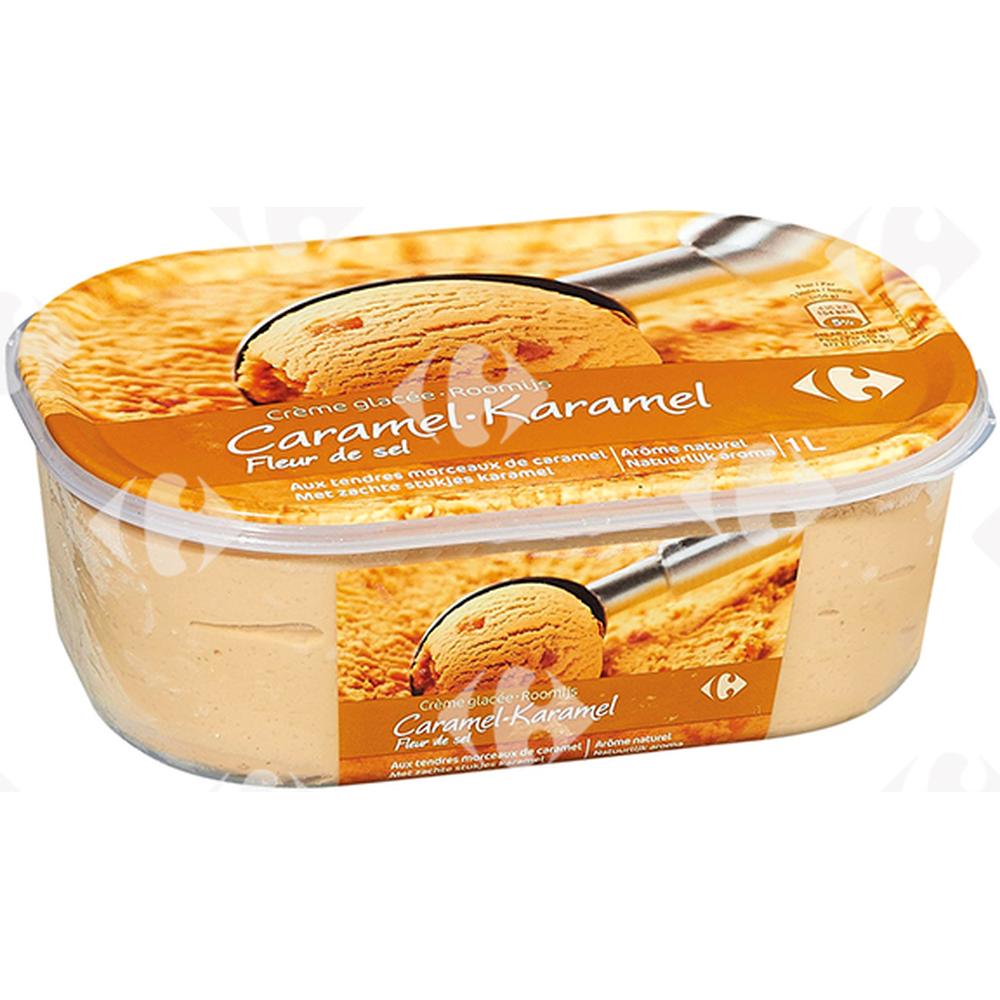 [522077] Crème Glacée Caramel Fleur de Sel en bac Carrefour 1L