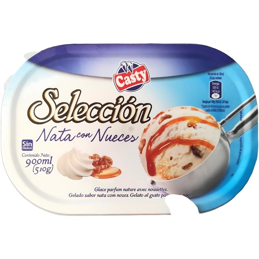 [714508] Pot de Glace Crème avec Noix Casty 900ml
