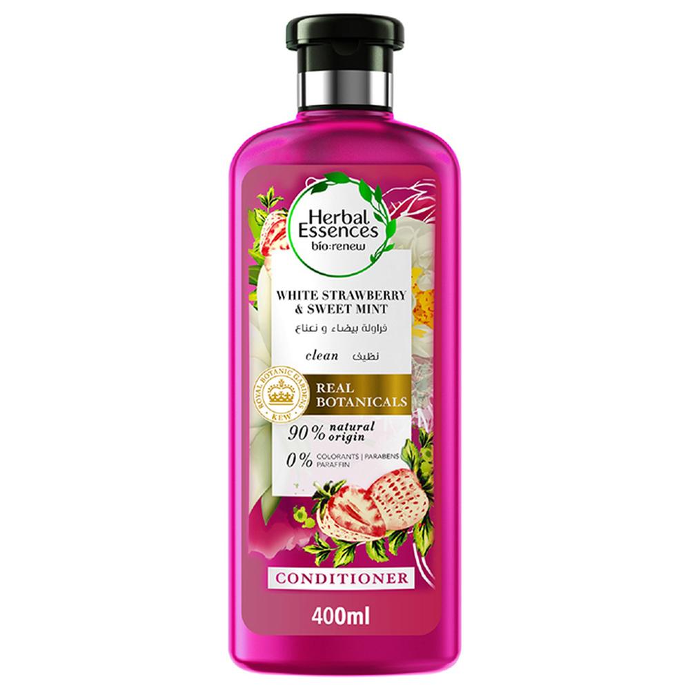 [628445] Après Shampooing nettoyant Bio Renew Fraise Blanche et Menthe Douce Herbal Essences 400ml